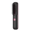 White wireless straight hair comb: super. Soft bristled brush, portable cordless design, USB charging, hidden heating, scalp massage, LED display scre