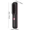 White wireless straight hair comb: super. Soft bristled brush, portable cordless design, USB charging, hidden heating, scalp massage, LED display scre
