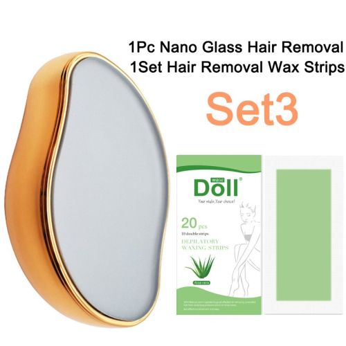 New Nano Glass Physical Hair Removal Painless Safe Epilator Easy Cleaning Reusable Body Beauty Glass Epilation Tool Kit