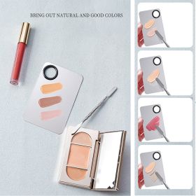 Stainless Steel Cosmetic Makeup Palette, Professional Cosmetic Mixing Makeup Palette Spatula Makeup Artist Tool, Beauty Salon Color Cream Mixing Palet (NUM: 1Set)