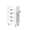 4 -Layer Salon Storage Cabinet,Beauty Barber Salon Styling Station Organizer Equipment,Hair Stylist Station Set with 2 Hair Dryer Holders,4 Drawers an