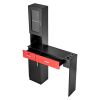 VEVOR Salon Station, Wall Mount Barber Salon Station for Hair Stylist, Beauty Spa Furniture Set, 1 Storage Cabinet, 3 Cubbies and 2 Drawers(One Lockab
